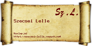 Szecsei Lelle névjegykártya